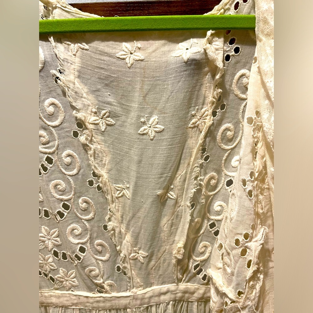 Victorian Edwardian 1870s Antique Floral Prairie Dress - Picture 9 of 12